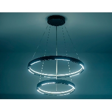 Подвесной светодиодный светильник Ambrella light FL5865/2 BK черный 45W 3000K/4200K/6400K D600/400*830 (без ПДУ)