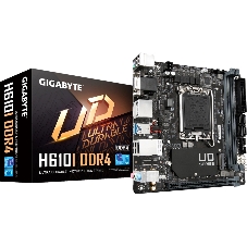 Материнская плата Gigabyte H610I DDR4, LGA 1700, Intel H610, 2xDDR4, 4xSATA, 1xM.2, 1xPCIe 4.0 x16, 1xHDMI, 1xVGA, 2xDP, 1x 1Gb LAN, 2xUSB-A 3.2 Gen 1, 4xUSB-A 2.0, 3x 3.5 мм, 7.1, Mini-ITX