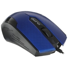 Мышь проводная Qumo Office M14 синий, 1000 dpi, USB, кнопки - 3