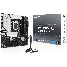 Материнская плата ASUS PRIME B760M-A WIFI II, LGA 1700, Intel B760, 4xDDR5, 4xSATA, 2xM.2, 1xPCIe 5.0 x16, 2xPCIe 4.0 x16, 1xHDMI, 1xDP, 1x2.5Gb LAN, Wi-Fi 6E, Bluetooth 5.4, 2xUSB-A 10Gbps, 4xUSB-A 2.0, 3x3.5 мм, 7.1, mATX