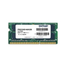 Оперативная память Patriot, DDR3, 8GB (1x8 GB), 1600 MHz, CL11, SO-DIMM