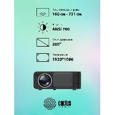 Проектор Cactus CS-PRM.01B.Full HD LCD 19000Lm LS 700Lm ANSI (1920x1080) 2500:1 ресурс лампы:50000часов 2xUSB typeA 2xHDMI 1.8кг