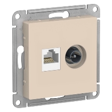 Механизм розетки 2-м AtlasDesign комп. RJ45 кат.5E+TV беж. SchE ATN000289