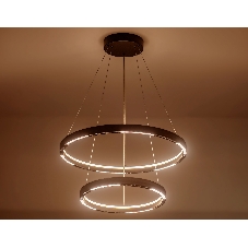 Подвесной светодиодный светильник Ambrella light FL5865/2 BK черный 45W 3000K/4200K/6400K D600/400*830 (без ПДУ)