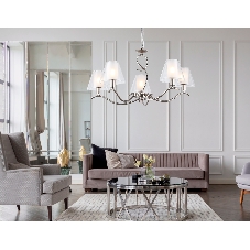 Люстра Ambrella light LH57081/5 SN/FR никель/белый матовый E14/5 max 40W D690*790