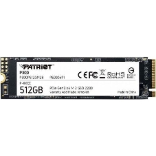Накопитель SSD Patriot P300, 512Gb, PCIe 3.0 x4, M.2 2280, NVMe, R/W 1700/1200