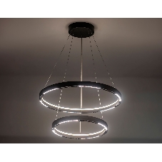 Подвесной светодиодный светильник Ambrella light FL5865/2 BK черный 45W 3000K/4200K/6400K D600/400*830 (без ПДУ)