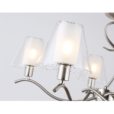 Люстра Ambrella light LH57081/5 SN/FR никель/белый матовый E14/5 max 40W D690*790