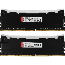 Оперативная память Kingston Fury Renegade, DDR4, 16Gb (2x8GB), 4600MHz, CL19, DIMM, с радиатором, RGB, черный/серебристый