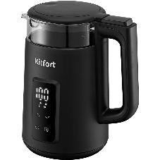 Чайник электрический Kitfort КТ-6714 1.7л. 2200Вт черный корпус: стекло/металл/пластик