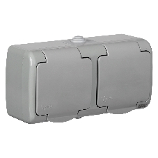 Розетка IEK ERA22-K03-16-54 РСш22-2-А Розетка 2-ая с з/к откр. уст. 16А IP54 AQUATIC