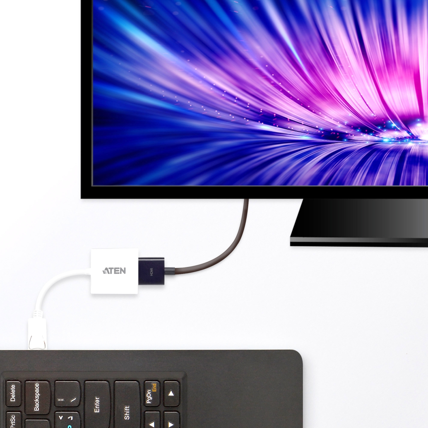 Переходник ATEN DP(M) to HDMI(F) adapter