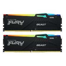 Оперативная память Kingston Fury Beast, DDR5, 32Gb (2x16GB), 5600MHz, CL36, DIMM, с радиаторами, RGB, черный