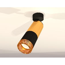 Комплект поворотного светильника Ambrella light XM6302011 SBK/PYG/CF черный песок/золото желтое полированное/кофе MR16 GU5.3