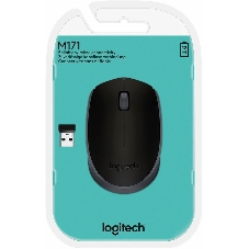 Мышь беспроводная Logitech M171 черный/серый, 1000 dpi, радиоканал, USB, кнопки - 3