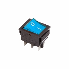 Выключатель клавишный Rexant 250V 15А (6с) ON-ON синий с подсветкой