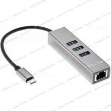 Переходник Telecom USB 3.1 Type-C -->RJ-45 1000Mbps +3 USB3.0, Aluminum Shell, 0.2м Telecom TA311C