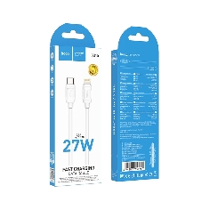 Кабель USB2.0 Hoco Type-C/Lightning, 2.4А, 27Вт, X115, 1м, белый, коробка