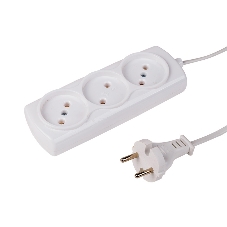 Удлинитель PROconnect STANDARD 3 гнезда, 3 м, 2х0.75 мм², б/з, белый