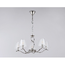 Люстра Ambrella light LH57081/5 SN/FR никель/белый матовый E14/5 max 40W D690*790