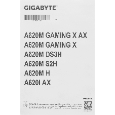 Материнская плата Gigabyte A620M DS3H, AM5, AMD A620, 4xDDR5, 4xSATA, 1xM.2, 1xPCIe 4.0 x16, 1xPCIe 3.0 x1, HDMI, DisplayPort, D-Sub, 1xGb LAN, USB 3.2 Gen 1, 4xUSB 2.0, 3x3.5 мм, 7.1, microATX
