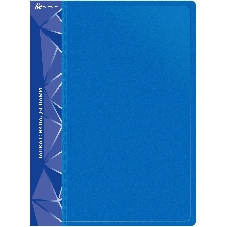 Папка с 10 прозрачными вкладками Бюрократ -BPV10BLUE A4, пластик, 0.6мм, торцевой карман с бумажной вставкой, синий
