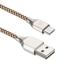 Кабель USB ACD-Titan Type-C ~ USB-A Нейлон, 1м, желто-черный