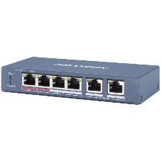 Коммутатор Hikvision DS-3E0106P-E/M, 4×100 Мбит/с PoE+ + 2×100 Мбит/с, неуправляемый