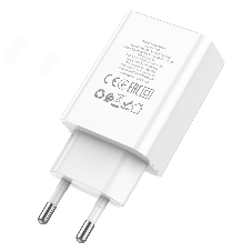 Сетевое зарядное устройство с дисплеем Hoco 18Вт, 3А, QC3.0/PD, 1хUSB, 1хType-C, C100A, белый, коробка