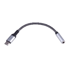 Кабель-переходник AUX Cablexpert CCA-UC3.5F-AL Type-C(M)/Jack3.5(F), алюминий+нейлон.оплётка, 0.15м, пакет