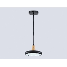 Светильник Ambrella light FL4839 BK/WD черный/дерево 24W 3000-6000K D200*800 (без ПДУ)