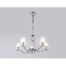 Люстра Ambrella light LH57081/5 SN/FR никель/белый матовый E14/5 max 40W D690*790