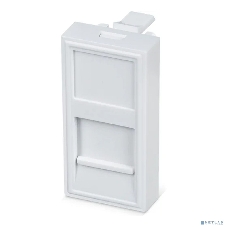 Лиц. панель розеточная Cabeus, 1х keystone, 22,5х45 мм (ВхШ), плоская, шторки, цвет: белый (FP-22,5-1M)
