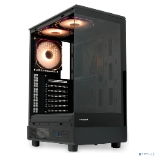 Компьютерный корпус HSPD F510, Panoramic Mid Tower, черный, TG, 0.5 SPCC, 3x120мм ARGb ATX, mATX, mITX 180/280/160мм 1x2.5