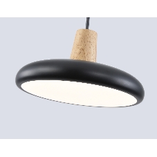 Светильник Ambrella light FL4839 BK/WD черный/дерево 24W 3000-6000K D200*800 (без ПДУ)