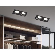 Светильник Ambrella light TN52344/2 SBK/GBK черный песок/черный глянец GX53 max 12W 220*115*25