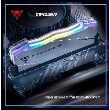 Оперативная память Patriot Viper Xtreme 5, DDR5, 32Gb (2x16GB), 6000MHz, CL30, DIMM, с радиаторами, RGb, серебристый