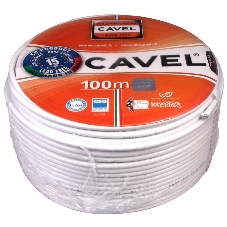 Кабель коаксиальный CAVEL DG-113, Cu/Al/CuSn, 75%, 75 Ом, бухта 100 м, белый