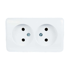 Розетка 2-м ОП Viola 16А IP20 без заземл. белый LEZARD 751-0200-128