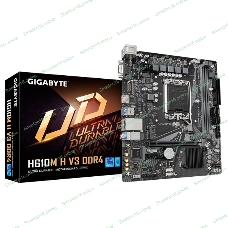 Материнская плата Gigabyte H610M H V3 DDR4, LGA 1700, Intel H610, 2xDDR4, 4xSATA, 1xM.2, 1xPCIe 4.0 x16, 1xPCIe x1, 1xHDMI, 1x 1Gb LAN, 2xUSB-A 3.2 Gen 1, 4xUSB-A 2.0, 3x 3.5 мм, 7.1, mATX