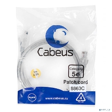 Шнур коммутационный Cabeus, кат. 5е, неэкр., U/UTP, RJ45/RJ45, LSZH, AWG24, 1м, серый