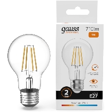 Лампа светодиодная филаментная Gauss Filament 9Вт цок.: E27 груша св. свеч. бел. теп. (упак.: 10 шт)