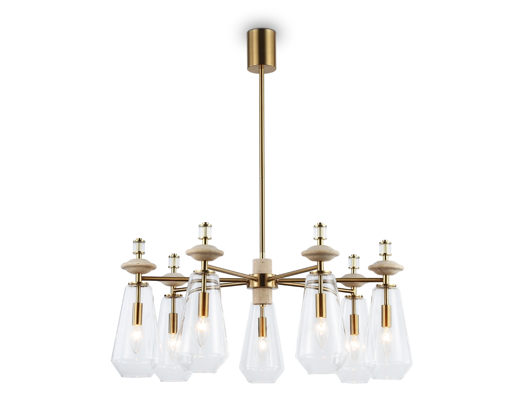 Люстра Ambrella light LH53306/7 BS/CL латунь/прозрачный E14*7 max 40W D770*925