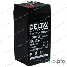 Батарея Delta DT 6023(2,3 А\ч, 6В) свинцово- кислотный аккумулятор