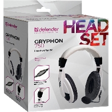 Гарнитура Defender Gryphon 750 белый, проводная