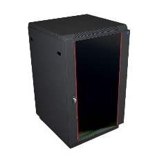 Шкаф телекоммуникационный напольный 18U (600x800) дверь стекло, черный (ШТК-М-18.6.8-1ААА-9005)