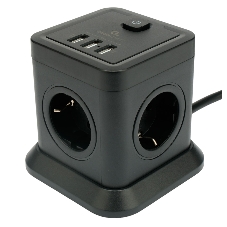 Сетевой фильтр Cablexpert Tower, TWR-4-U3-B-3, 4р, 10А, 3xUSB, 3.1А, 3 м, ур. защиты 2+, черный, коробка Сетевой фильтр Cablexpert Tower, TWR-4-U3-B-3, 4р, 10А, 3xUSB, 3.1А, 3 м, ур. защиты 2+, черный, коробка