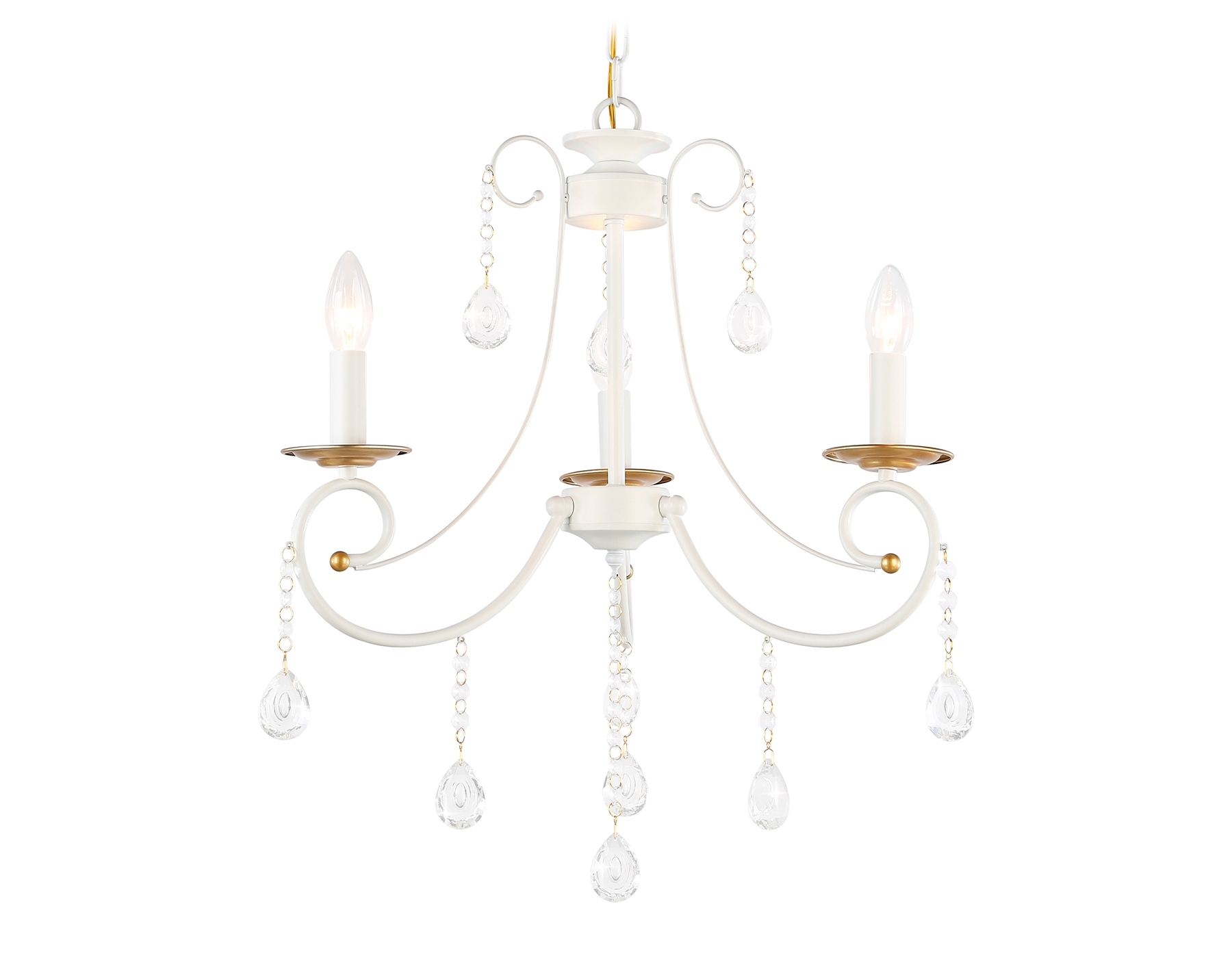 Светильник Ambrella light TR4915/3 WH/GD белый/золото E14/3 max 40W D550*860