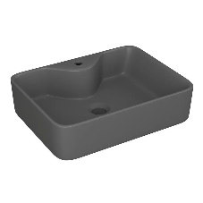 Комплект: тумба Bau Dream Blackwood графит 60, 1 ящик, раковина BAU Cerama 48х37, темно-серая