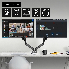 Настольное крепление ExeGate EDM2-3210-22G (кронштейн для двух мониторов 15